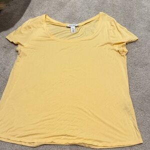 White House Black Market Women's Yellow Short Sleeve Tee
